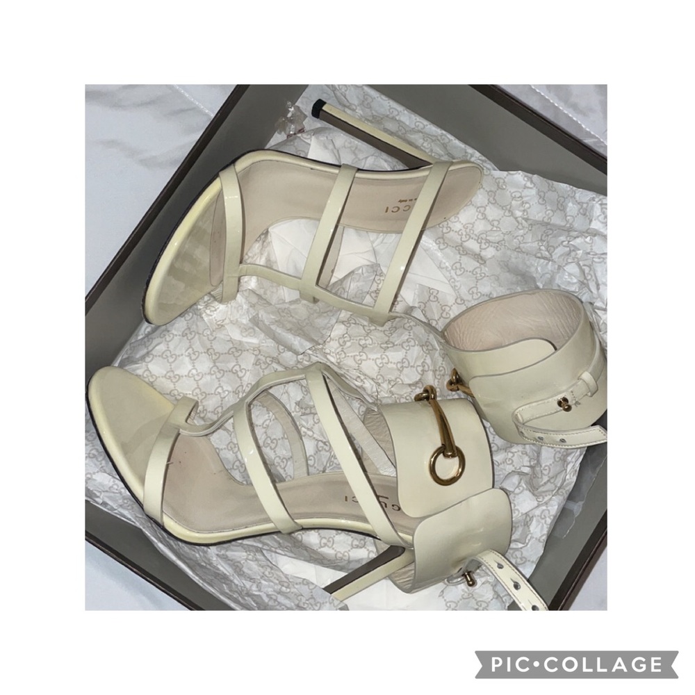 Gucci Ursula horsebit angle heeled sandals in sz 6.5
